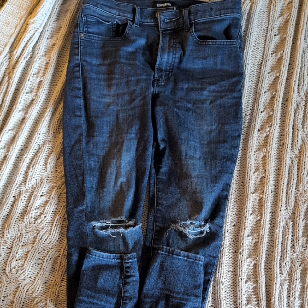 💥 Express 6R High Rise Distressed Skinny Jeans